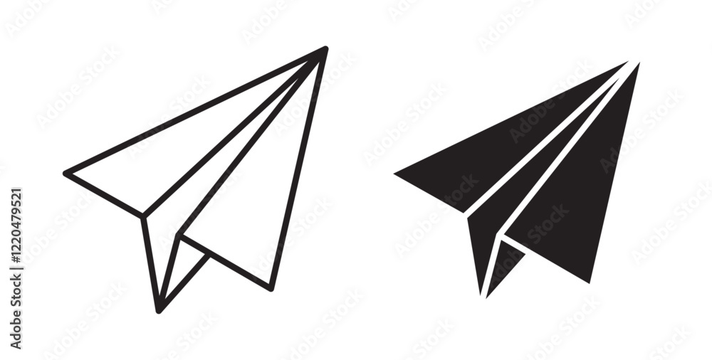 Poster paper plane icons pack for ui designs
