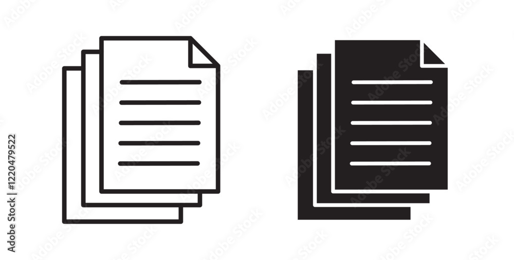 Poster papers icons pack for ui designs
