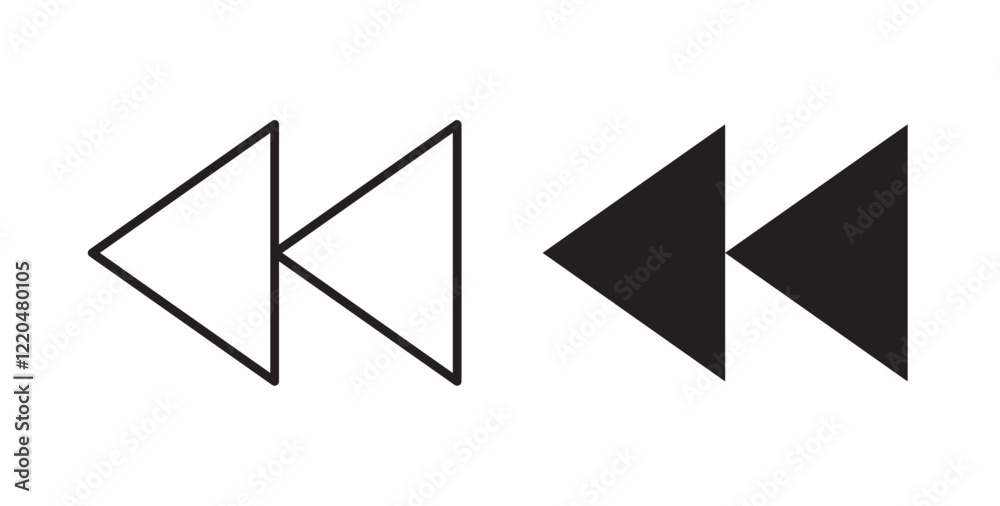 Poster Rewind button icons pack for ui designs