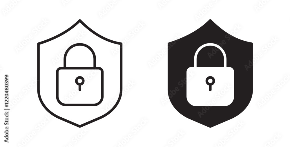 Poster security lock icons pack for ui designs
