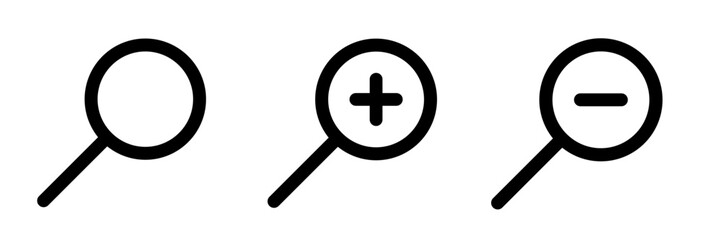 Obraz premium Zoom In and Zoom Out Icons