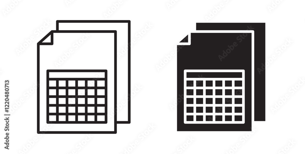 Poster spreadsheet icons pack for ui designs
