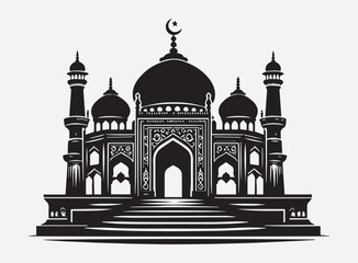 High Quality Islamic Tomb Silhouette Vector for Design Projects 
