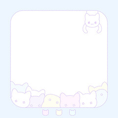 にゃんにゃん猫ちゃんキャッチャースクエア★PNG