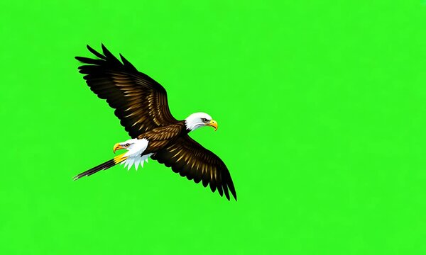 Flying Bald Eagle Green Screen Animation
