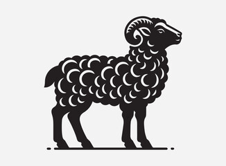 Cute Black Lamb Silhouette Vector for Design, Clipart, and Illustration