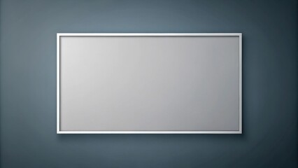 Modern minimalist gray rectangular frame on a dark wall background