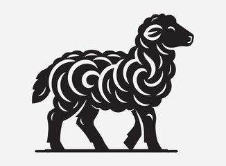 Cute Black Lamb Silhouette Vector for Design, Clipart, and Illustration