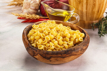 Italian cuisine - dry conchiglie pasta