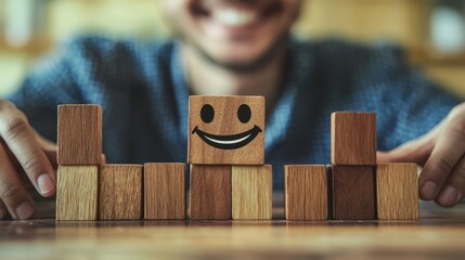 smiling sincerely while working toward a goal, symbolizing genuine ambition and passion.