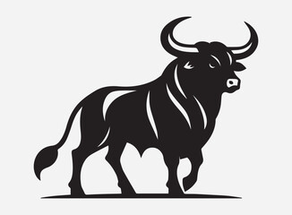 Oxen Black Silhouette Vector for Farm Design, Clipart, and Illustration