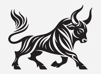 Oxen Black Silhouette Vector for Farm Design, Clipart, and Illustration