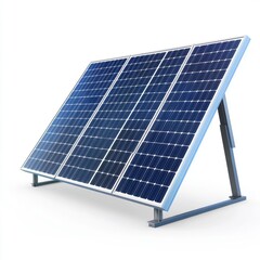 A single solar panel standing upright with visible grid details and a realistic metallic frame, isolated on a clean white background