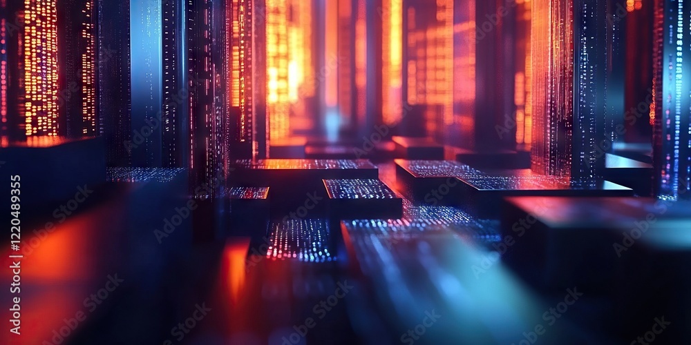 Poster digital background perfect for tech processes, neural networks, artificial intelligence, data transf