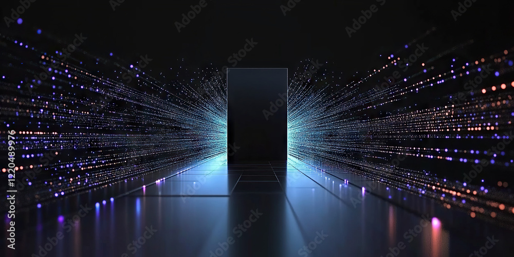 Poster digital background perfect for tech processes, neural networks, artificial intelligence, data transf