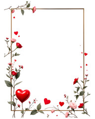 Valentines border frame transparent background