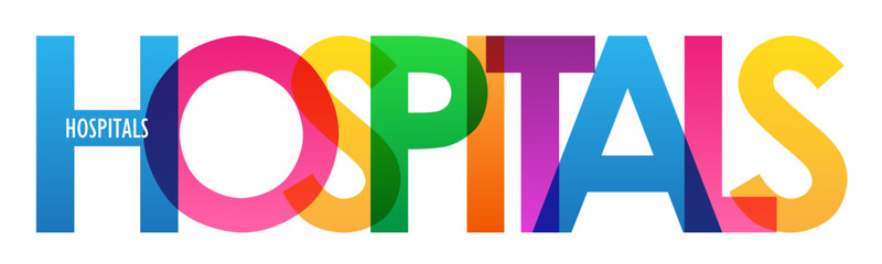 HOSPITALS colorful vector typography banner