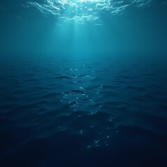 Fototapeta premium Dark blue ocean surface from under the water