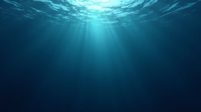 Dark blue ocean surface from under the water