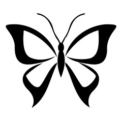 High-Quality Minimalist Butterfly Silhouette Perfect Black Vector on Transparent Background