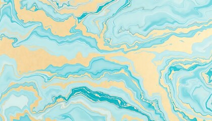 Abstract Blue Gold Marble Swirl Design Background