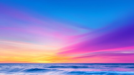 Obraz premium Vibrant Sunset Over the Ocean A Serene Seascape