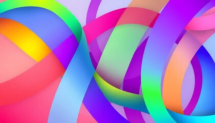 Obraz premium Abstract Colorful Swirls of Intertwined Ribbons