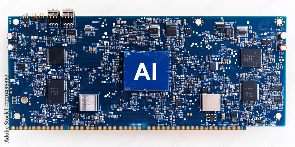 Aufkleber Circuit board with AI technology for advanced computing