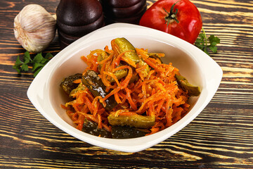 Salad with korean carrot and cucumber