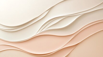 Obraz premium Abstract Creamy Swirls Beige and White Background