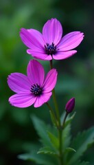 Enlarged and full wet purple dimorphecta flowers, dimorphoteca, blossom