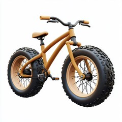 Fototapeta premium 3D icon cartoon mountain bike with thick tires isolated on a white background --quality 2