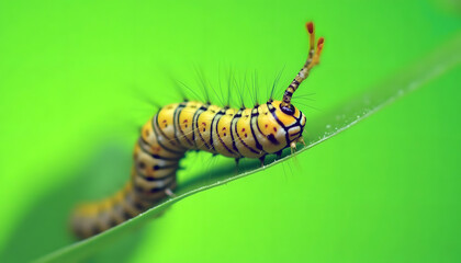 Naklejka premium Curious Caterpillar Exploring