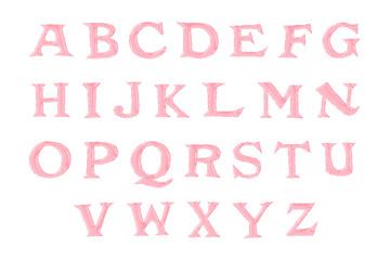 ぷるぷるした質感のアルファベット