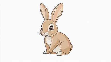 Obraz premium Adorable Brown Bunny Rabbit Illustration