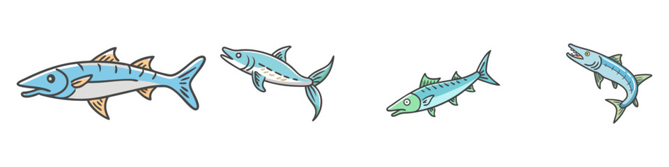 barracuda icon, barracuda vector illustration-simple illustration of barracuda, perfect for barracuda logos and icons