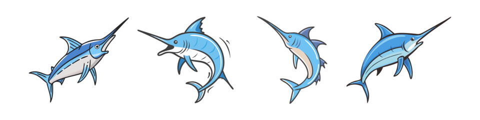 blue marlin icon, blue marlin vector illustration-simple illustration of blue marlin, perfect for blue marlin logos and icons