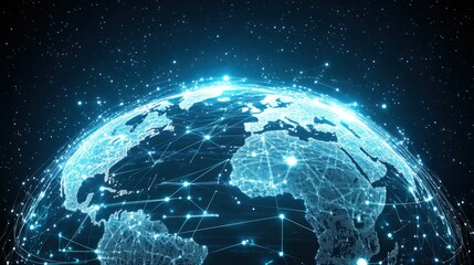 Naklejka premium Global Connectivity in Digital Space