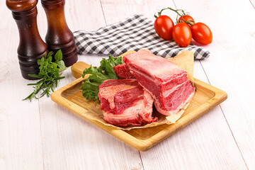 Raw beef rib for cooking