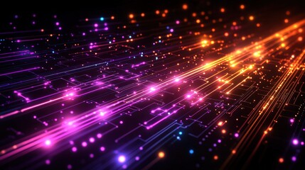 Fototapeta premium Dynamic Abstract Digital Data Flow Background