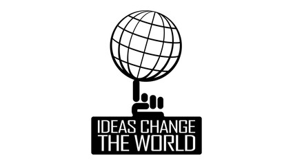 ideas change the world, black isolated silhouette