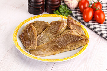 Baked stingray witngs with oil
