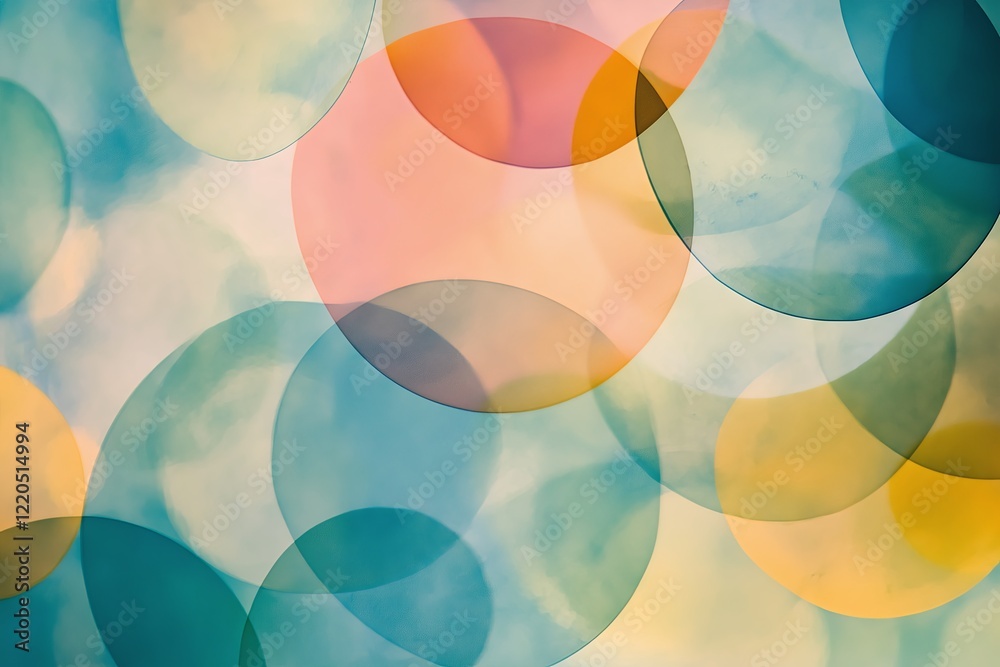 Poster Overlapping translucent circles creating a dreamy layered effect