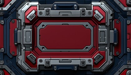 Fototapeta premium Abstract Red And Blue Metallic Panel Design