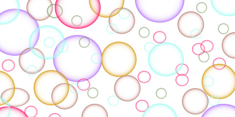 Colorful bubble. Modern abstract light pink bubble background with circles. Design soap bubbles on a white background. Beautiful circles colorful soap bubbles texture background. 