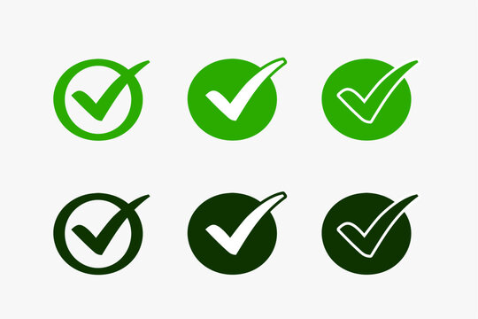 green quality checkmark bullet point sign in collection