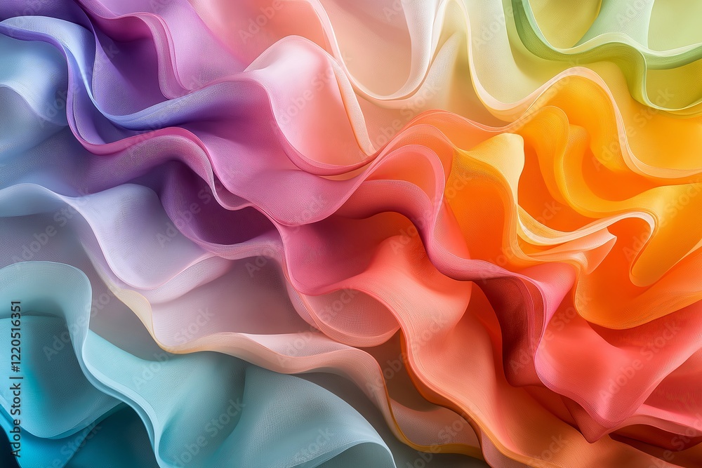 Poster fluid waves of color blending into one another seamlessly
