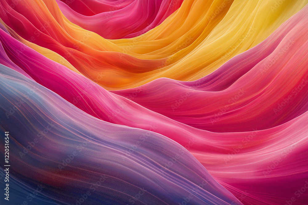Poster fluid waves of color blending into one another seamlessly