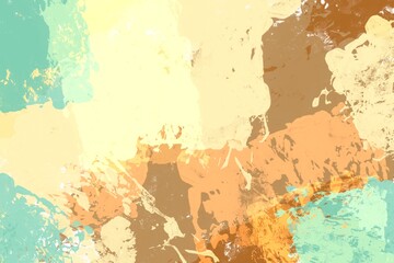 Colorful abstract artwork showcasing a blend of warm and cool tones with textured brush strokes