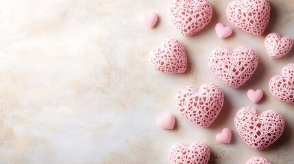 Pink Lacy Hearts Valentines Day Decor